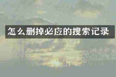 怎么删掉必应的搜索记录