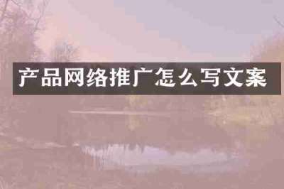 产品网络推广怎么写文案