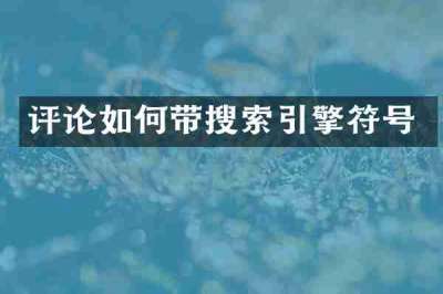 评论如何带搜索引擎符号