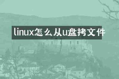 linux怎么从u盘拷文件