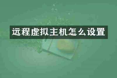 远程虚拟主机怎么设置