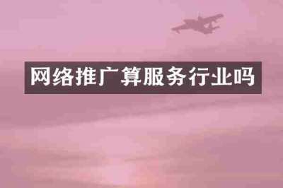 网络推广算服务行业吗