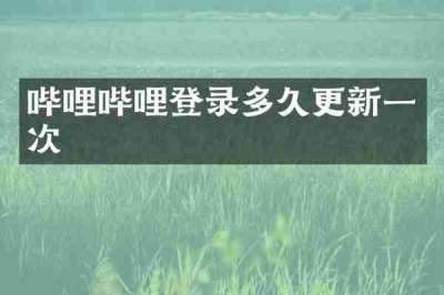 哔哩哔哩登录多久更新一次