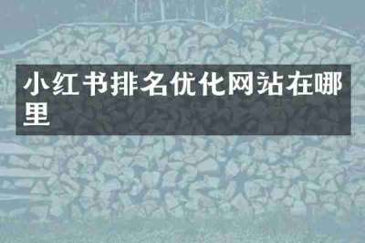 小红书排名优化网站在哪里
