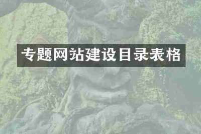 专题网站建设目录表格