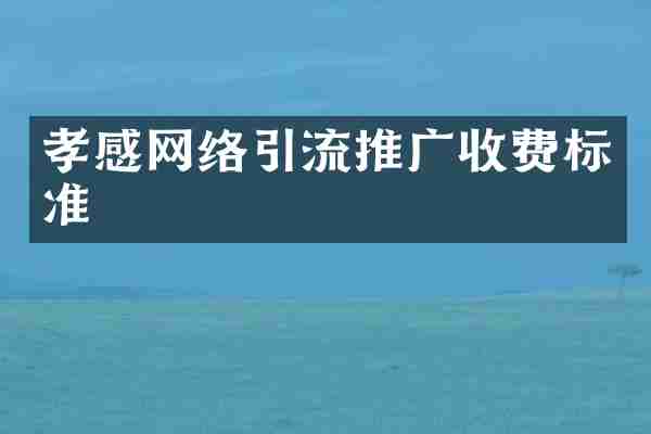 孝感网络引流推广收费标准