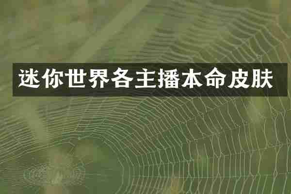 迷你世界各主播本命皮肤