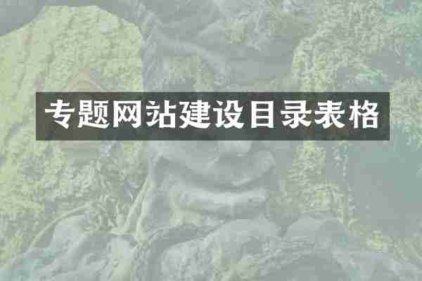 专题网站建设目录表格
