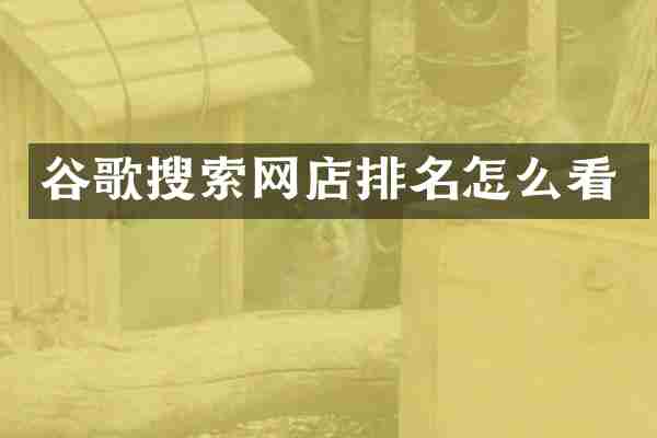 谷歌搜索网店排名怎么看