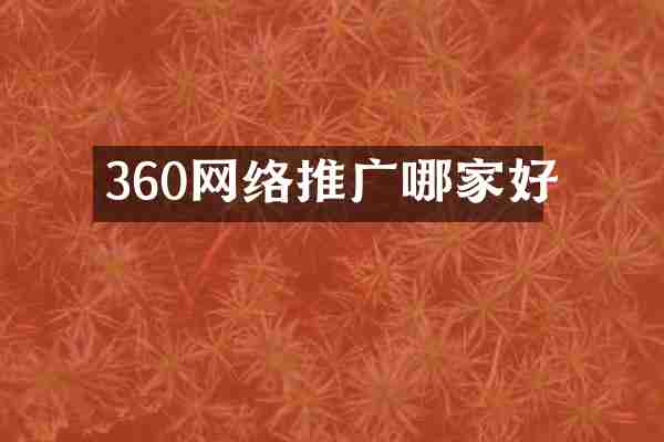 360网络推广哪家好