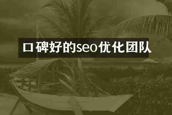 口碑好的seo优化团队