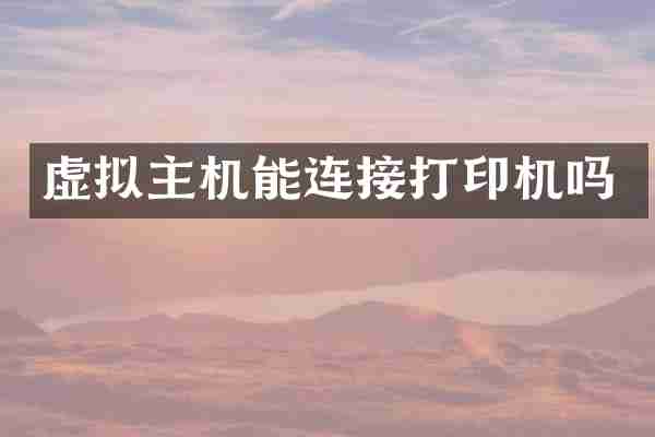虚拟主机能连接打印机吗