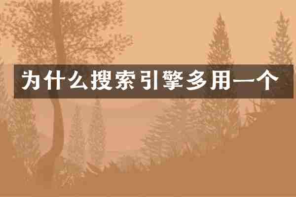 为什么搜索引擎多用一个