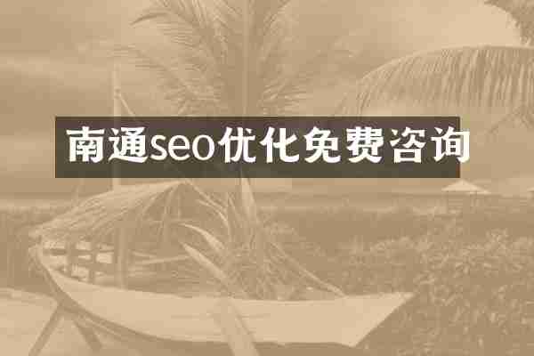 南通seo优化免费咨询