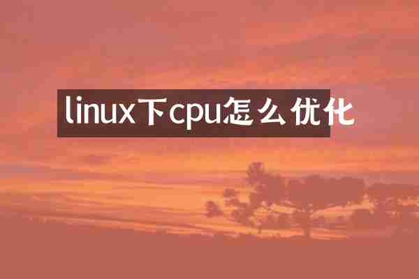 linux下cpu怎么优化