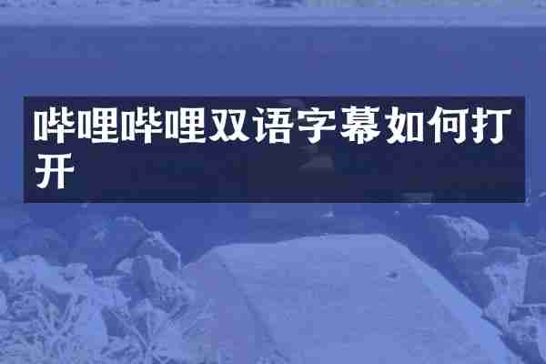 哔哩哔哩双语字幕如何打开