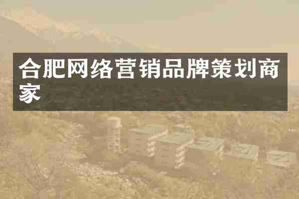 合肥网络营销品牌策划商家