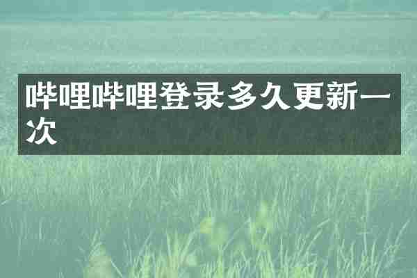 哔哩哔哩登录多久更新一次