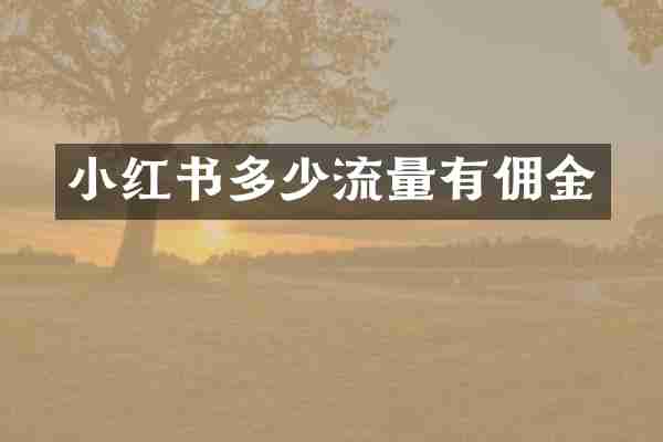 小红书多少流量有佣金