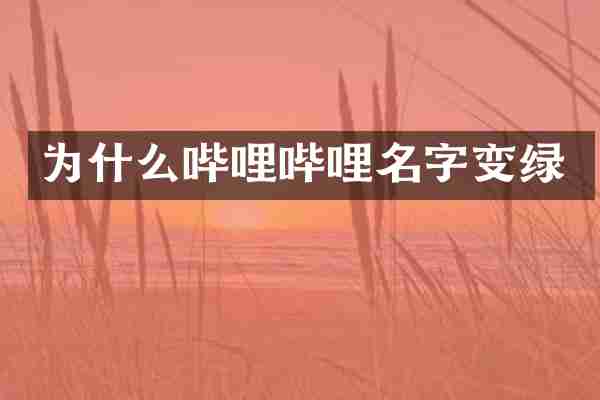 为什么哔哩哔哩名字变绿