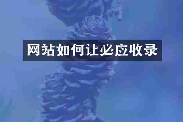 网站如何让必应收录