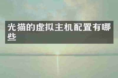 光猫的虚拟主机配置有哪些