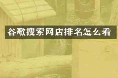谷歌搜索网店排名怎么看