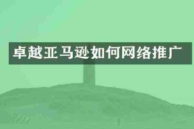 卓越亚马逊如何网络推广