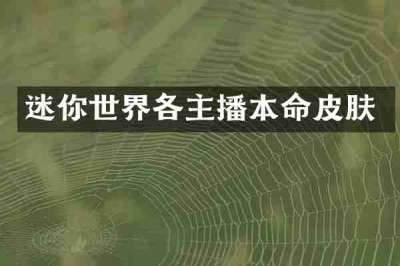迷你世界各主播本命皮肤