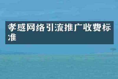 孝感网络引流推广收费标准