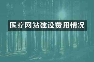 医疗网站建设费用情况