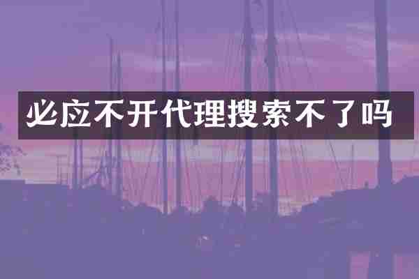 必应不开代理搜索不了吗