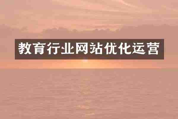 教育行业网站优化运营
