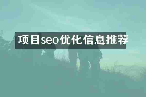 项目seo优化信息推荐