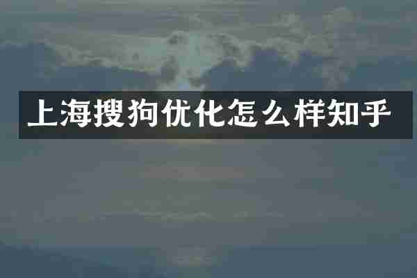 上海搜狗优化怎么样知乎