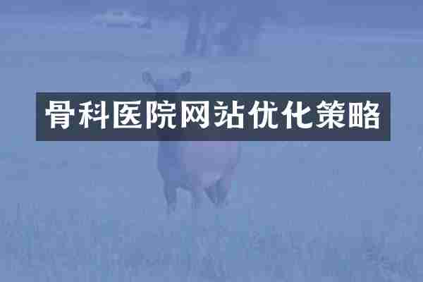 骨科医院网站优化策略