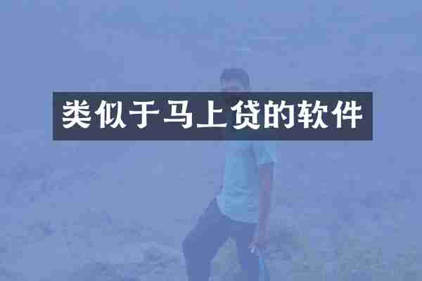 类似于马上贷的软件
