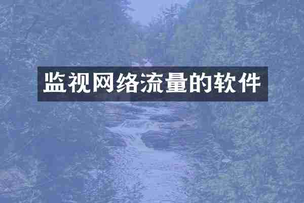 监视网络流量的软件