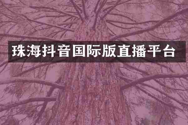 珠海抖音国际版直播平台