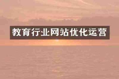 教育行业网站优化运营