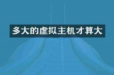 多大的虚拟主机才算大