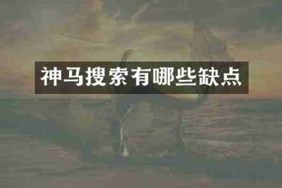 神马搜索有哪些缺点