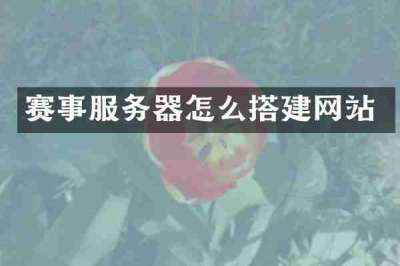 赛事服务器怎么搭建网站