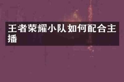 王者荣耀小队如何配合主播