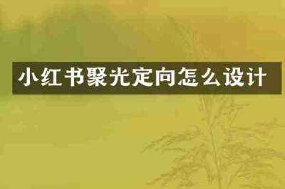 小红书聚光定向怎么设计
