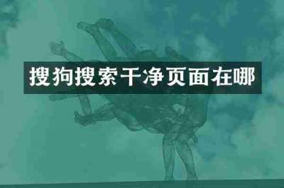 搜狗搜索干净页面在哪