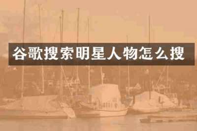 谷歌搜索明星人物怎么搜