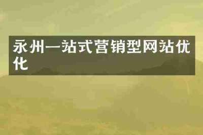 永州一站式营销型网站优化