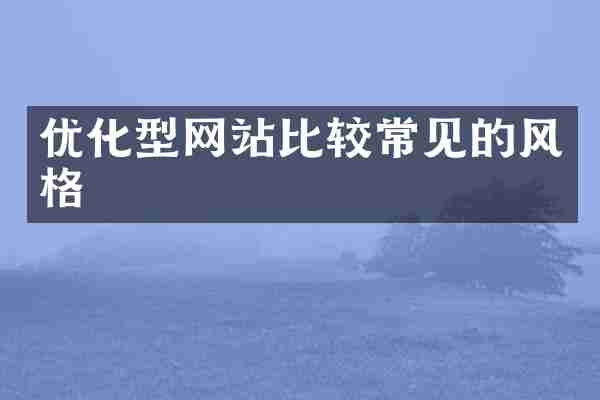 优化型网站比较常见的风格