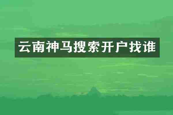 云南神马搜索开户找谁